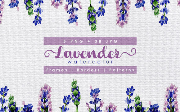 Download Holiday Purple Lavender Flowers Watercolor Set - Lavender flowers Collection
