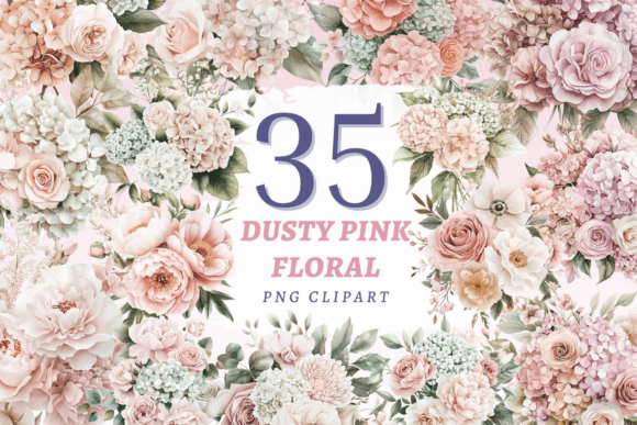 Download Dusty Pink Floral PNG Bundle - Floral png bundle Collection