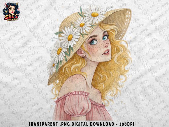 Download Boho Daisy Girl in Straw Hat - Boho daisy Collection