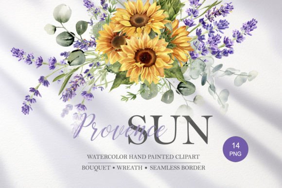Download Sunflower &amp; Lavender Flowers Clipart. - Lavender flowers Collection
