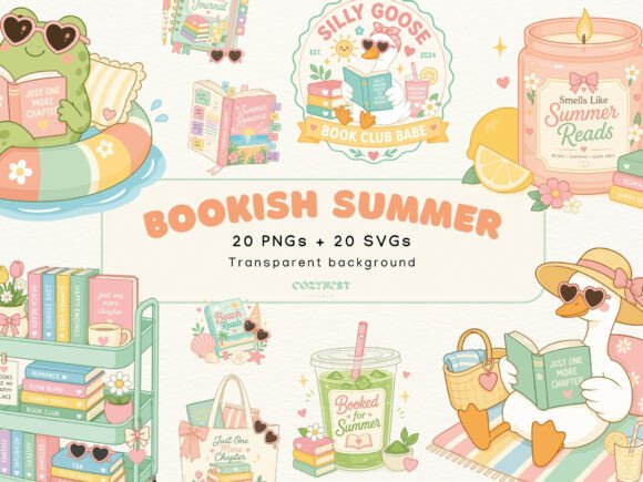 Download Bookish Summer Cliparts Cute Reading PNG - Cliparts Collection