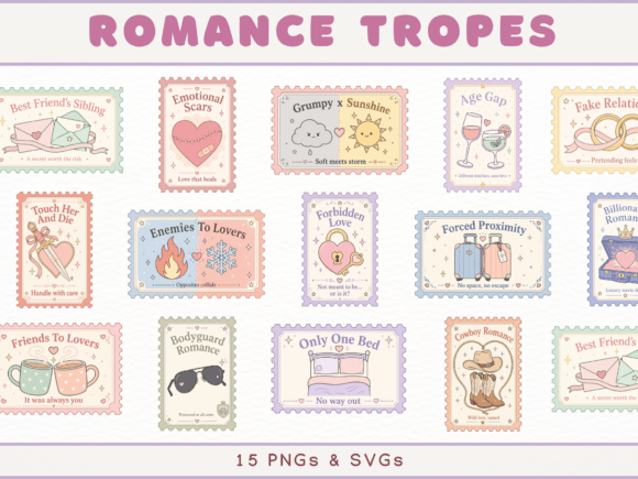 Download Romance Tropes Stamp Cliparts, Bookish - Cliparts Collection