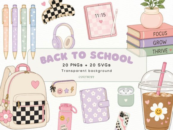 Download Back to School Cliparts, Cute Stationery - Cliparts Collection
