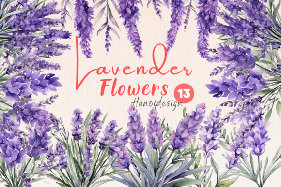 Download Lavender Flowers Watercolor Cliparts - Lavender flowers Collection